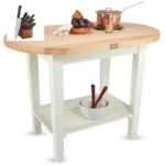 John Boos Elliptical C-Table 72x30x35 inches with Henckels Knife Set