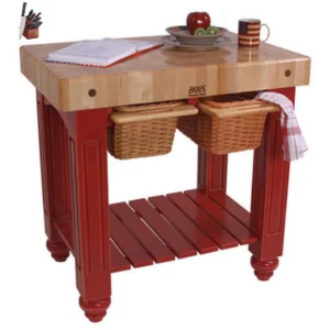 John Boos Gathering Block Maple with 2 Baskets 36x24x36 inches with Henckels Kinfe Set