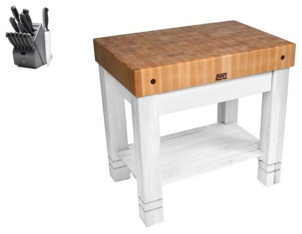 John Boos Homestead Block Maple 36x24x34 inches with Henckels Knife Set